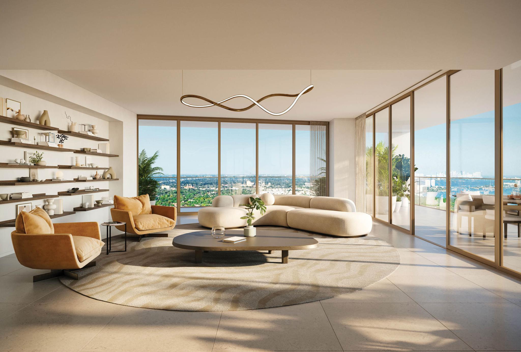 Jean-Georges Miami Tropic Residences living room interior