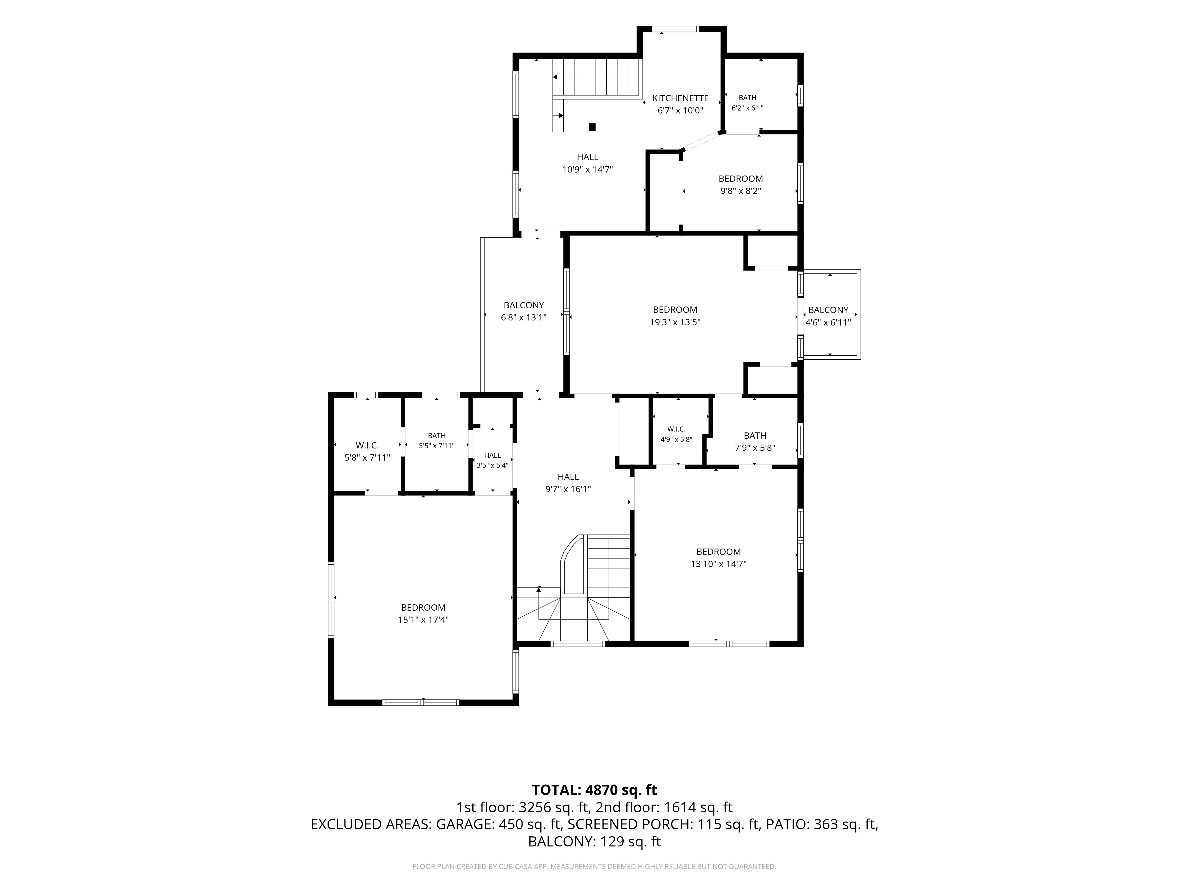 Second floor plan for 5680 Pine Tree Drive, Miami Beach