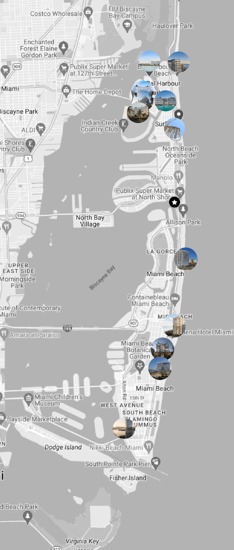 Map of Miami Beach