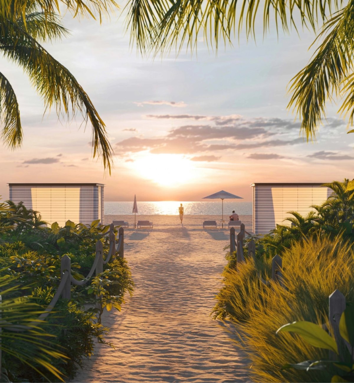 view of sunset at the beach