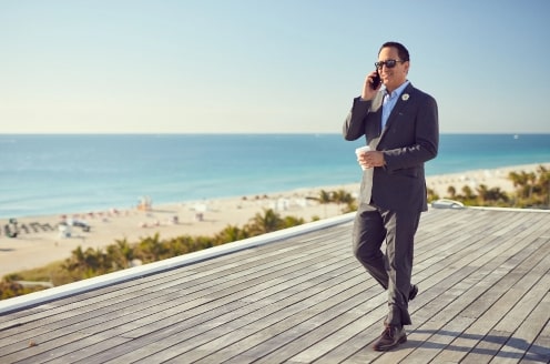 Seth Feuer walking the beach